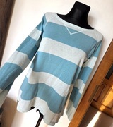 House damski luźny lekki sweterek sweter oversize szerokie paski pasy r. M