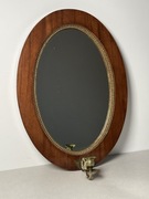 Drewniane lustro z uchwytem na świecę XIX w.