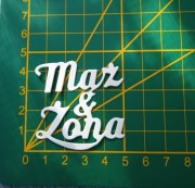 Scrapki napis mąż i żona, ślub, 2szt zestaw