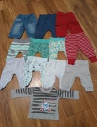 Spodnie dla chłopca 0-3 m 11 sztuk + szara bluzka