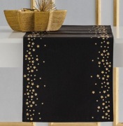 BIEŻNIK GWIAZDKI ZŁOTE CZARNY HOME&YOU STARLIUM 180x35