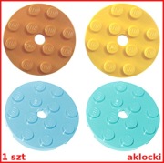 LEGO 60474 PŁYTKA 4x4 okrągła śr.lazurowy, nugatowy j.niebieski żółty 1 szt