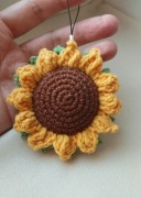 Brelok słonecznik na szydełku, maskotka ręcznie wykonany, hand made