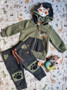 Komplet dresowy niemowlęcy bluza i spodnie z liskiem 74