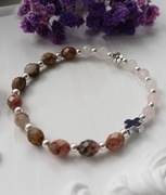 Bransoletka różaniec – rodonit i różowy kwarc 