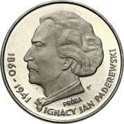 100 złotych, 1975 Ignacy Jan Paderewski. Próba Nikiel