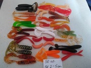 Gumowe twistery i inne - 50 szt.