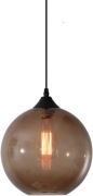 S-Cevada Lampa Wisząca Szklana Kula E27 Vintage Brązowa
