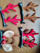 zestaw 2 spinek świątecznych renifer