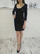 Czarna cekinowa sukienka XS