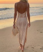 Sukienka plażowa Swim Vcay wycięcia boczne czarna XS 34 cover up