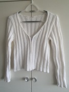 Biały sweter rozpinany - rozmiar 36