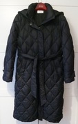 Kurtka zimowa z paskiem długa płaszcz pikowana ciepła L Reserved