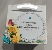 Kartka ręcznie robiona box prymicja ślub itp.