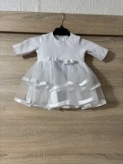 Ubranko sukienka z bolerkiem i czapeczka do chrztu