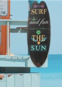 Ozdoba ścienna deska surfingowa drewno sklejka znak vintage beach summer 