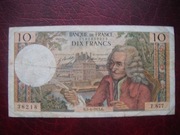 BANKNOT  FRANCJA 10 Franków 1973 r. seria T.877