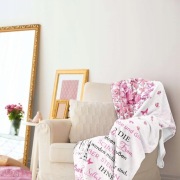 Koc narzuta prezent dla kobiet na 40 urodziny 150x130cm j.niemiecki Różowy