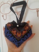 Nowa zawieszka Serduszko 12cm+wstążka styl ludowy/folkowy 