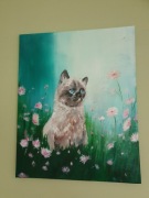 Obraz akrylowy, kot, łąka