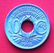 10 Centymów  1918  r  -  Francja    Gałąź oliwna    stan !!