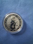 5 funtów UK bestie królowej 2020 Biały Lew Mortimerów 2oz