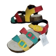 Nowe Skórzane sandały dziecięce r 35 wkładka 22,5 kolorowe buty letnie