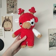 Krowa na szydełku pluszak zabawka grzyb minecraft