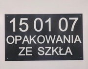 Tabliczka informacyjna 3D 25x15cm OPAKOWANIA ZE SZKŁA 15 01 07