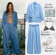 ZARA GARNITUR KOMPLET NIEBIESKI BLOG R.XS NOWY!