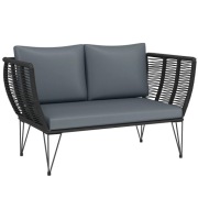 Outsunny Sofa ogrodowa z poduszkami 2-osobowa rattanowa szara 123x67x72 cm