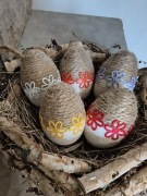 Pisanki jajka kolorowe ozdoba dekoracja sznurek Wielkanoc wiosna prezent 