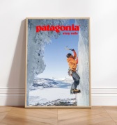 Patagonia climber mountain góra plakat A3 z ramą (29,7 cm x 42 cm)