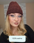 Czapka wełniana 100% gruba włóczka