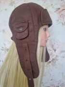 Czapka pilotka skórzana 