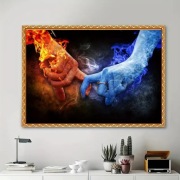 5D DIY Haft diamentowy Ogień i Woda 30x40