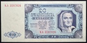 Banknot Polska PRL 20 złotych 1948 r. Seria KA Stan I/II+ AU+ Chłopka