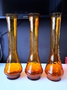 Szklane wazony komplet, PRL, Vintage, wys. 40cm.