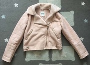 Krótka zamszowa kurtka na kożuszku biker Jennyfer rozm. XS jesienna