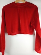 Czerwony top damski z długim rękawem miękki wygodny S