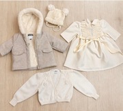 Ubranko na CHRZEST dla dziewczynki 68–74 | ZIMOWE | retro | 