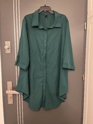 Shein Curve sukienka koszulowa butelkowa zieleń hit blog roz.48