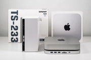 Mac mini M1, QNAP TS-233, stacja dokujaca USB M.2 NVMe SSD