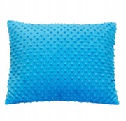 Poszewka + poduszka dekoracyjna Minky Karbowana niebieska dwustronna 53x35