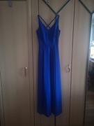 Sukienka wieczorowa długa chabrowa niebieska rozmiar XS jak nowa