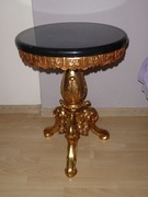 ZŁOTY STOLIK Z GRANITOWYM CZARNYM  BLATEM