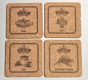 PODSTAWKI POD PIWO  > KASZTELAN <  KOREK 4 SZTUKI