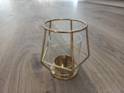 Świeczniki złote 8 szt. + podgrzewacze