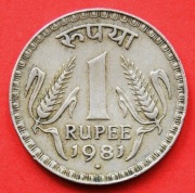 1 Rupia  1981 B  r  -   Indie   Kłosy