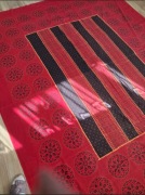 Obrus,  narzuta czerwono czarna 100% bawełny Indie
